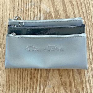 Oscar De La Renta Makeup Bags 3 Part Zip Cosmetic Snap Together Stocking Stuffer